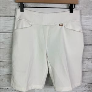 GREG NORMAN WOMEN'S PULL-ON STRETCH GOLF SHORTS White Size XS